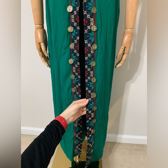 Green Hobo Embroidered Wide Leg Pants WITH OPENING! - Picture 6 of 17